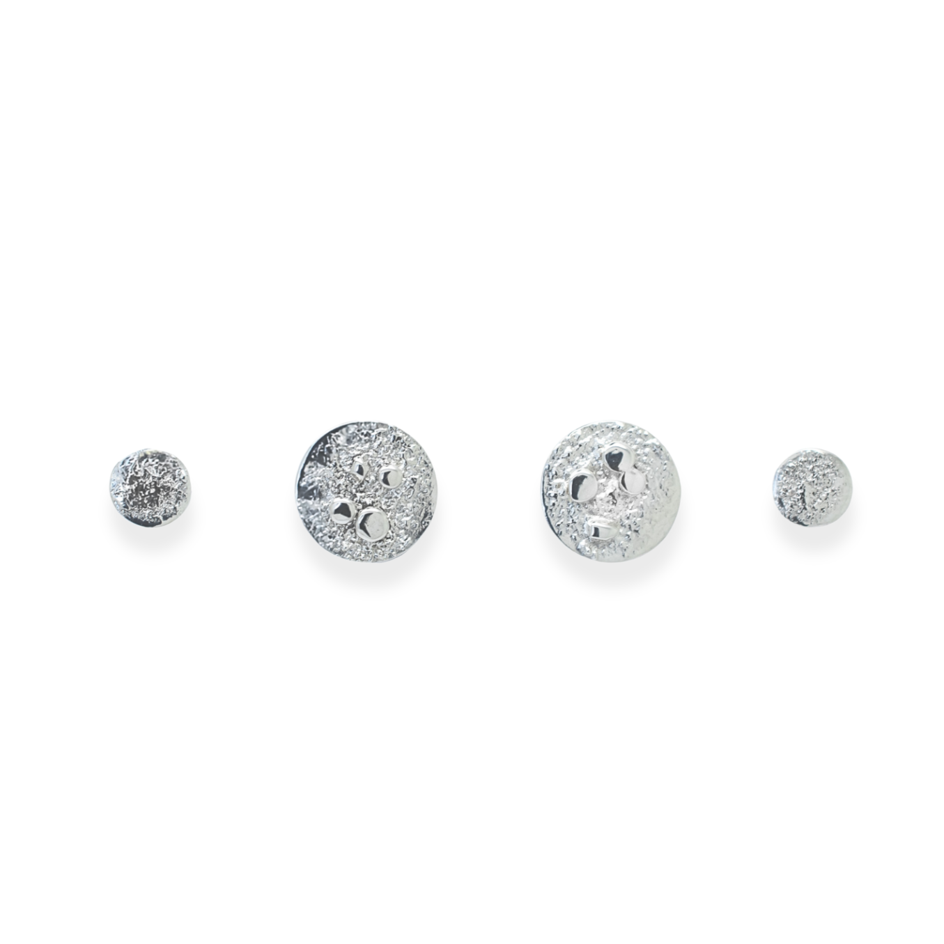 Sterling Disc Stud Set Argentium Silver