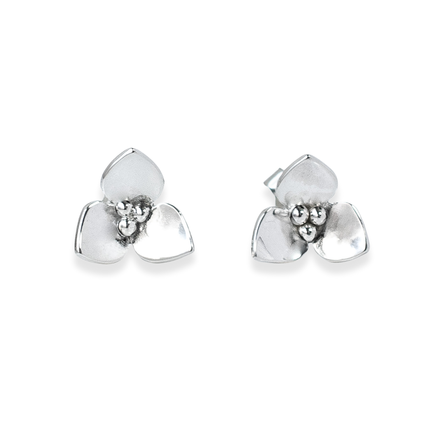 Silver Flower Stud Earrings