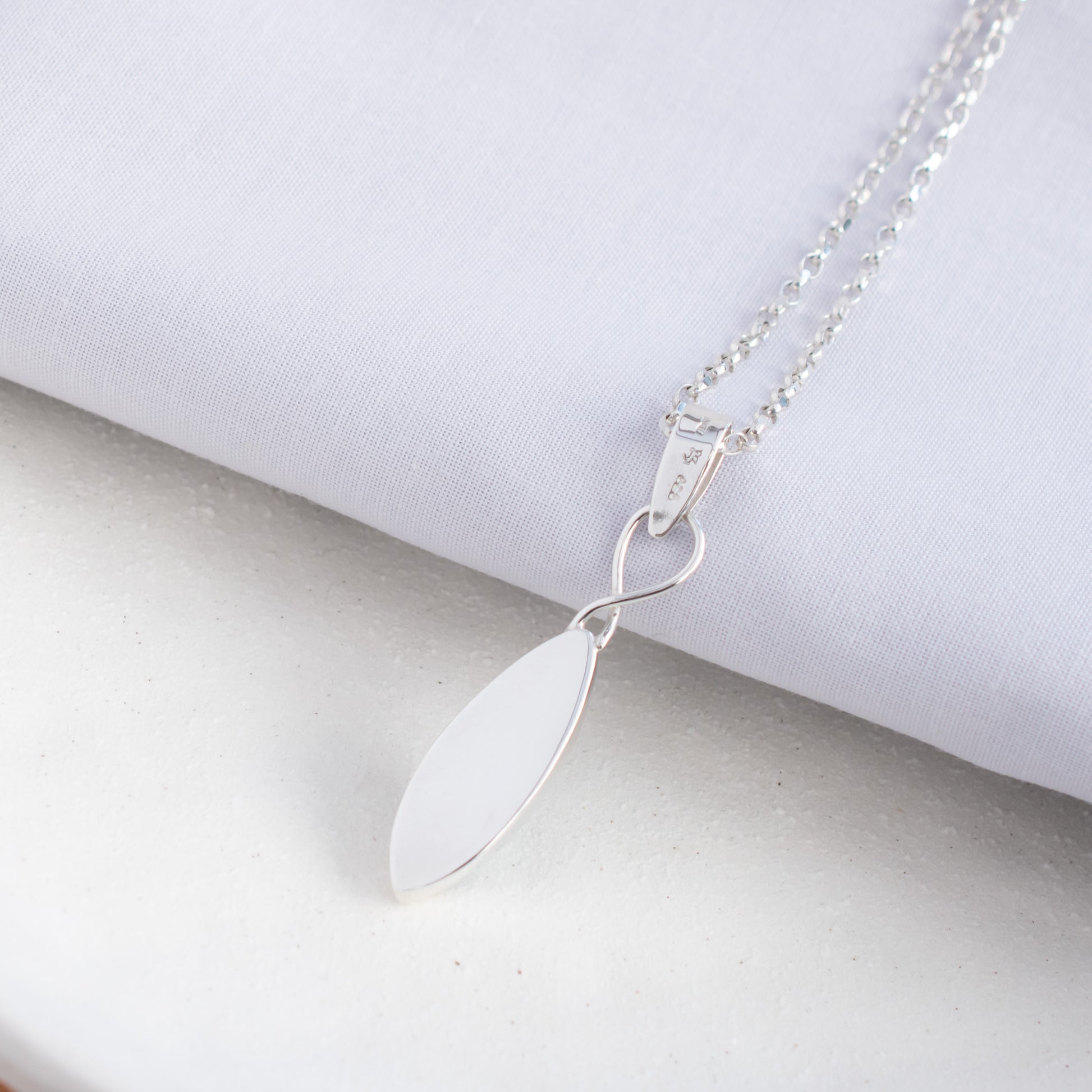 Dominican Republic Larimar Pendant, Celtic Style with Argentium Silver, One of a Kind