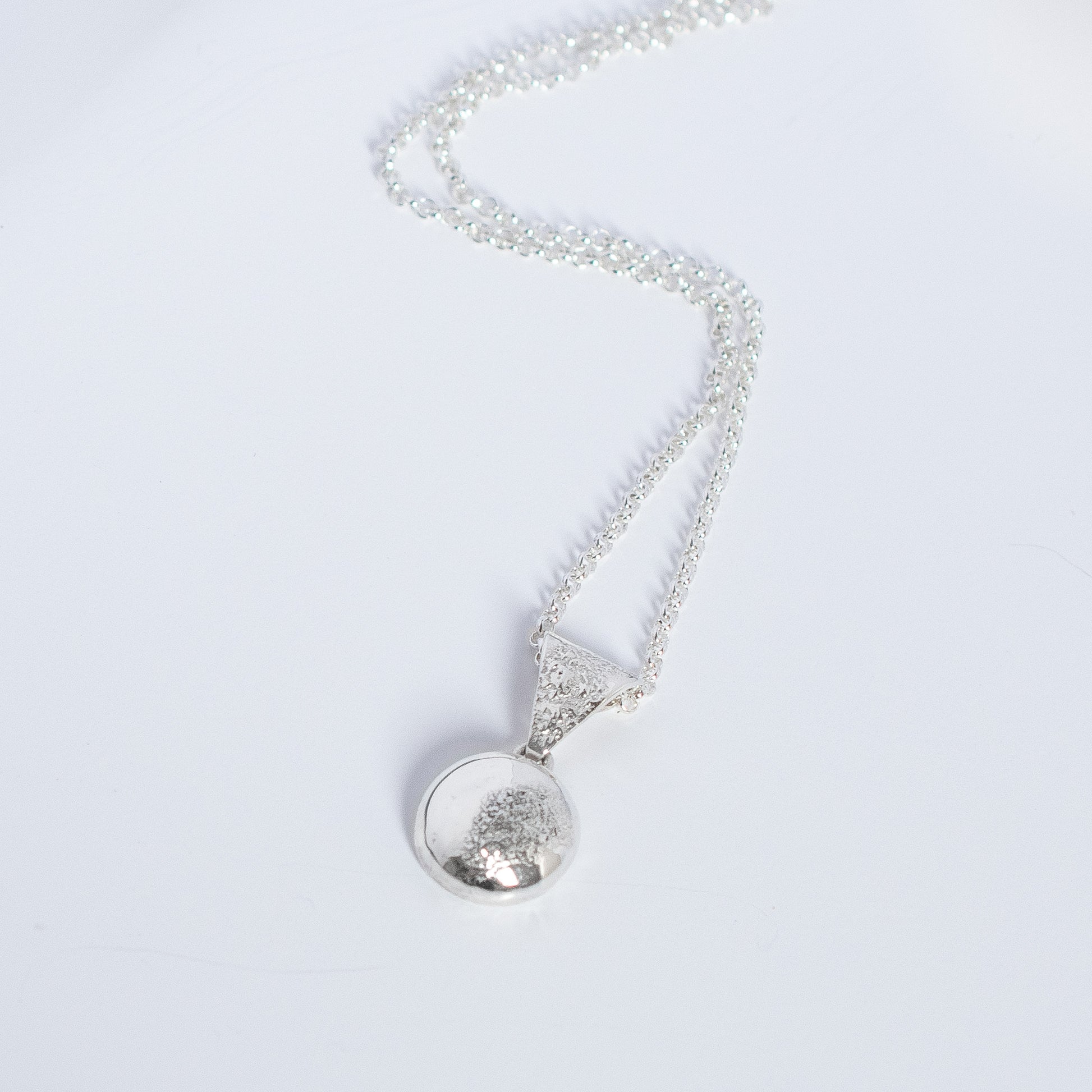 Silver Dust Pebble Pendant, Argentium Silver