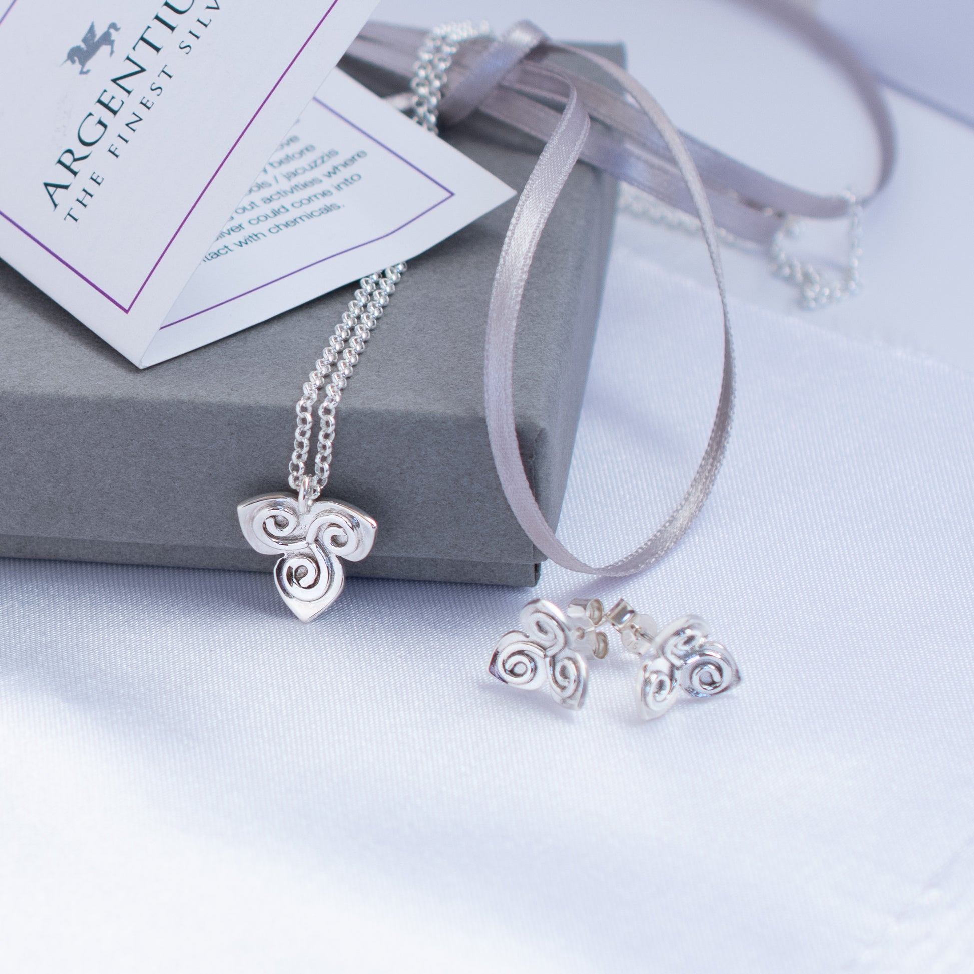 Celtic Triskele Argentium Silver Pendant