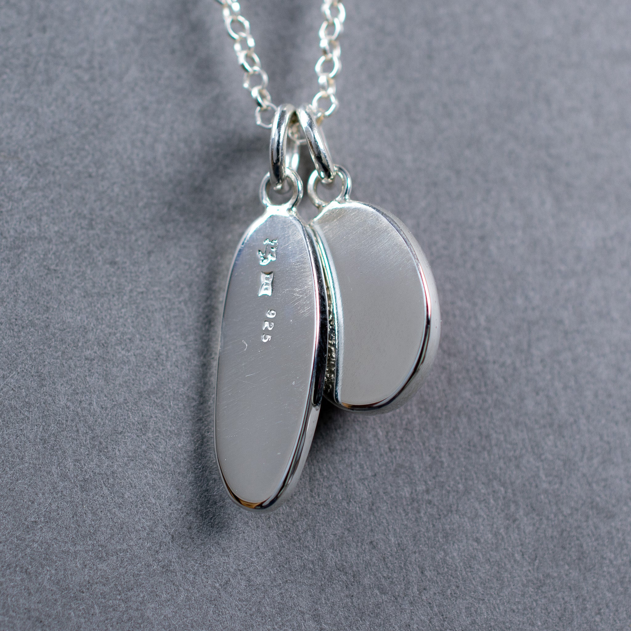 Argentium Silver Charm Necklace with Pink Rhodochrosite