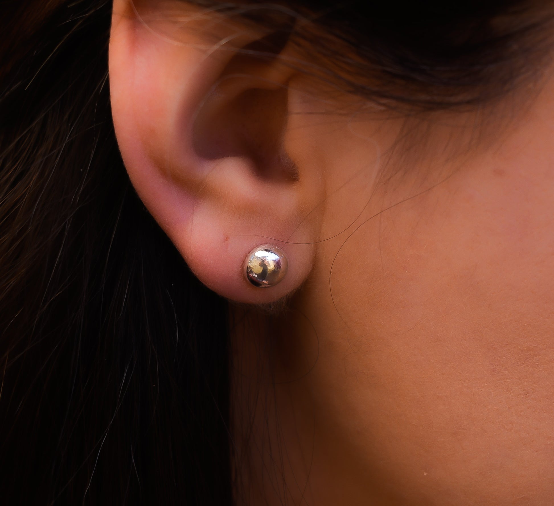 Argentium Silver Pebble Studs