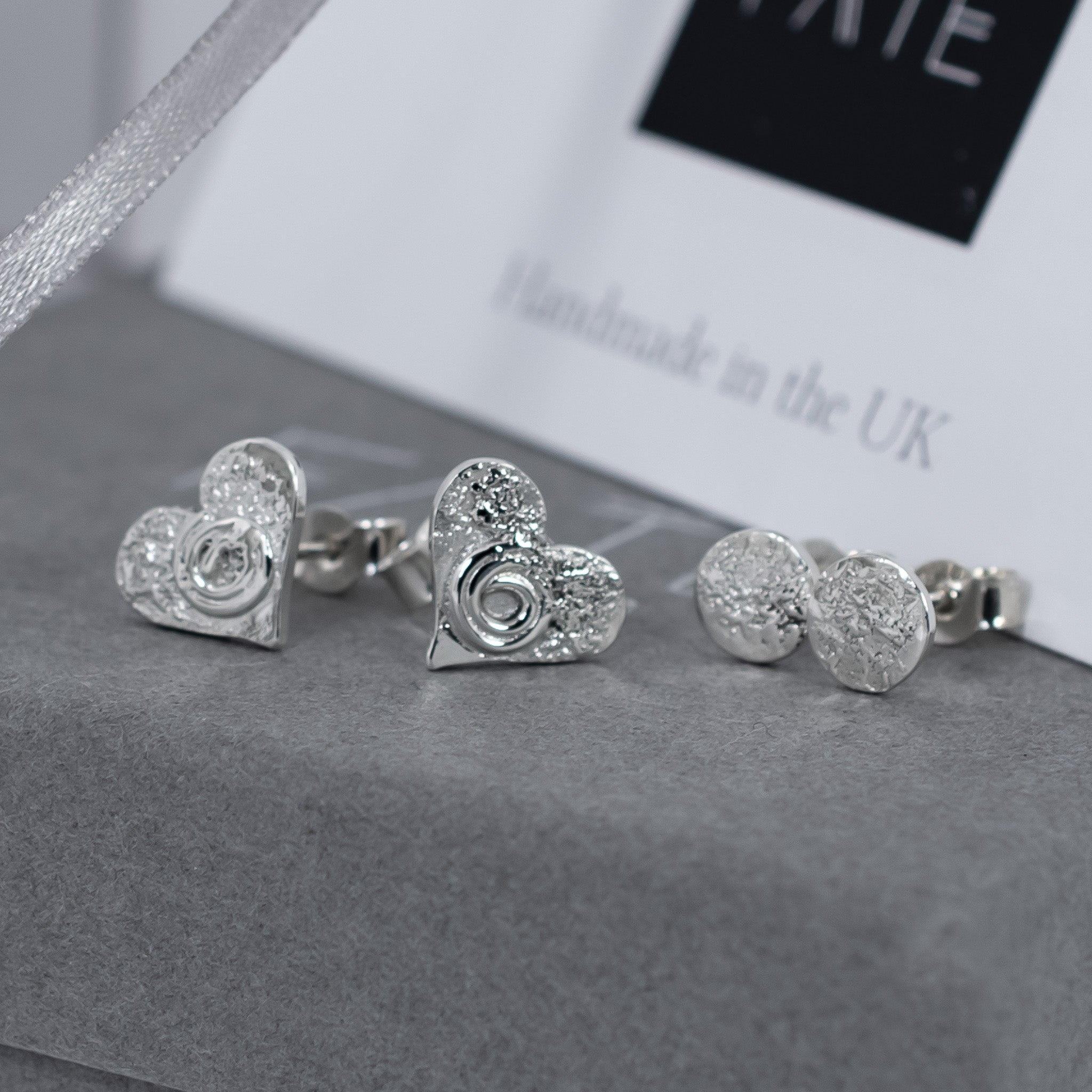 Sterling Silver Heart Stud Set