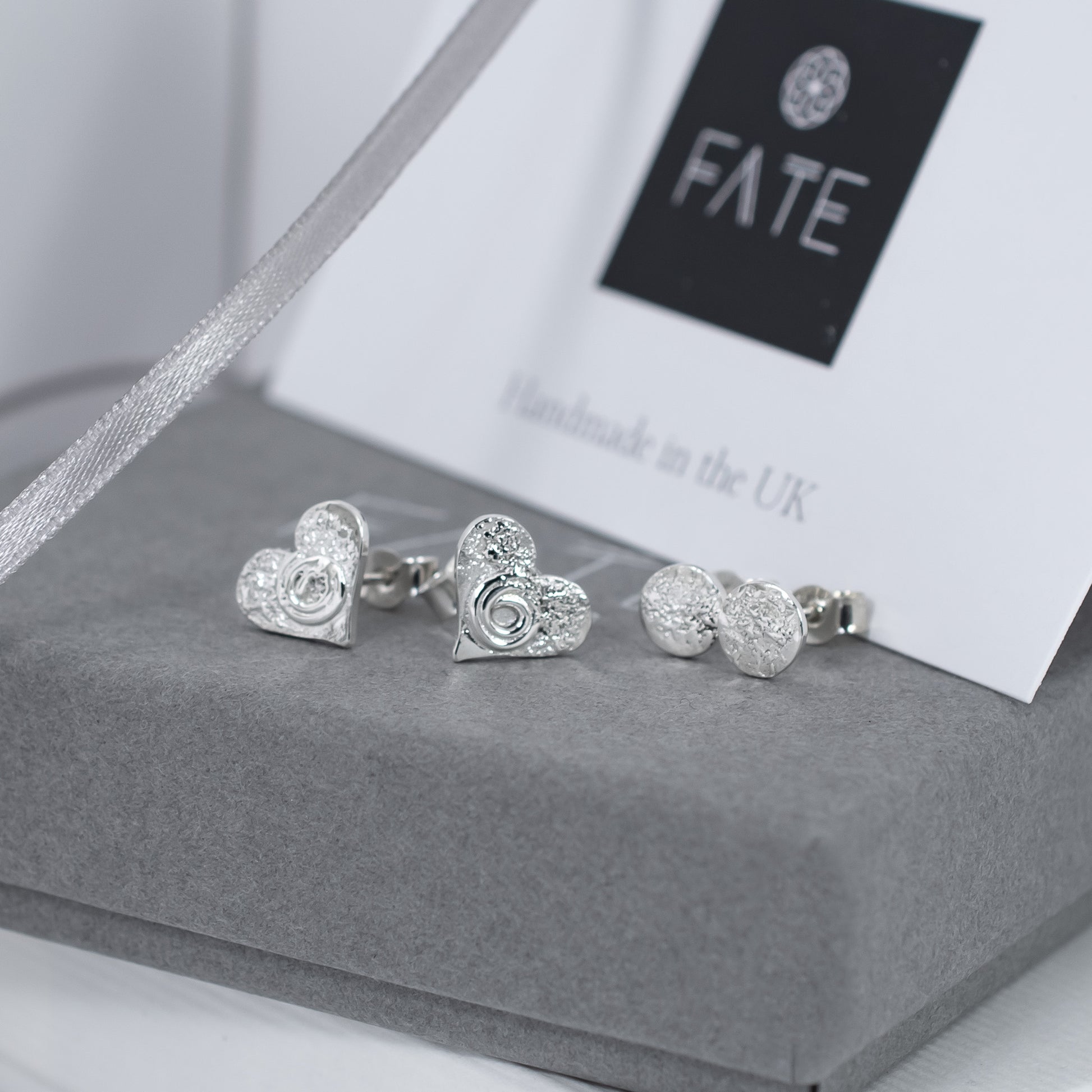 Sterling Silver Heart Stud Set