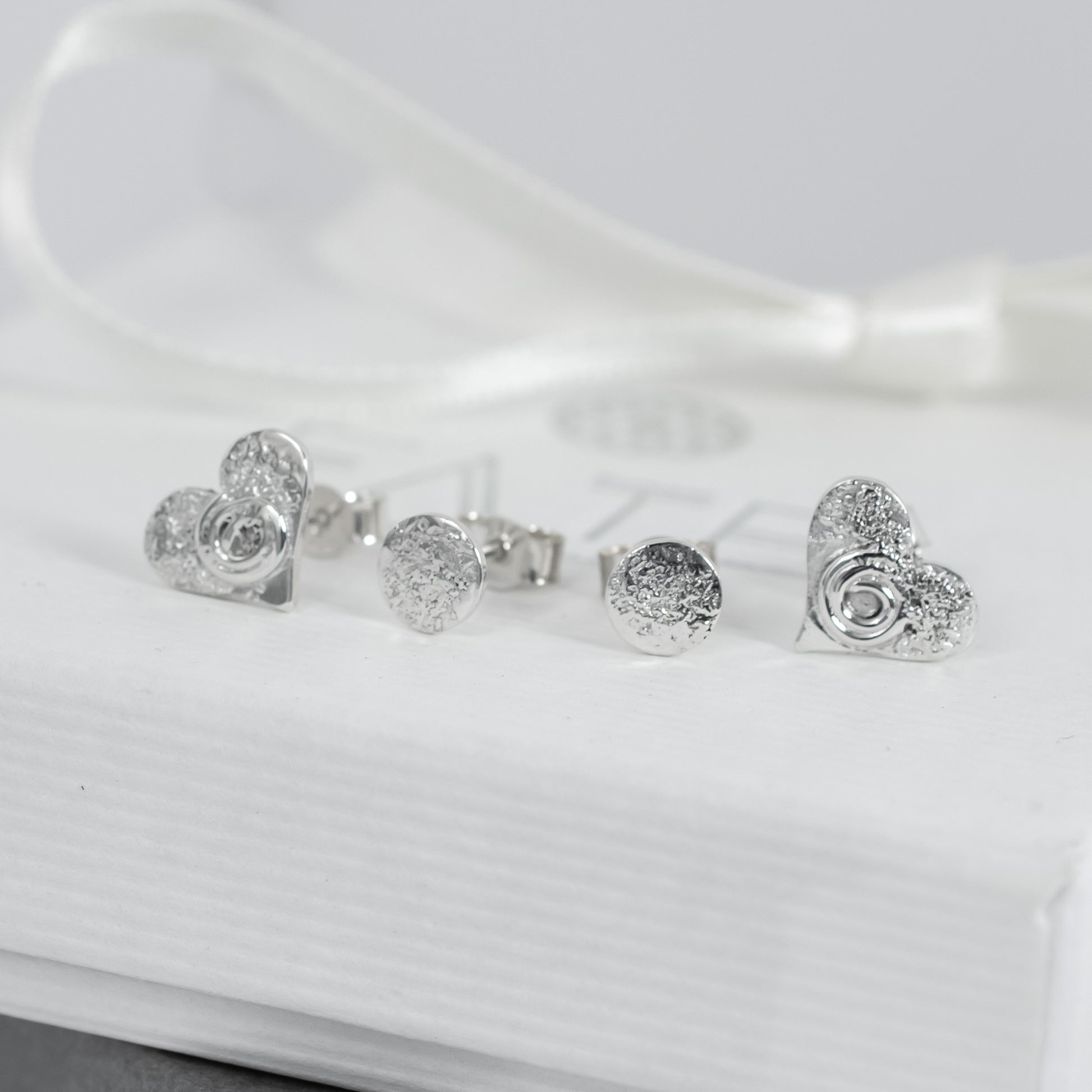 Sterling Silver Heart Stud Set