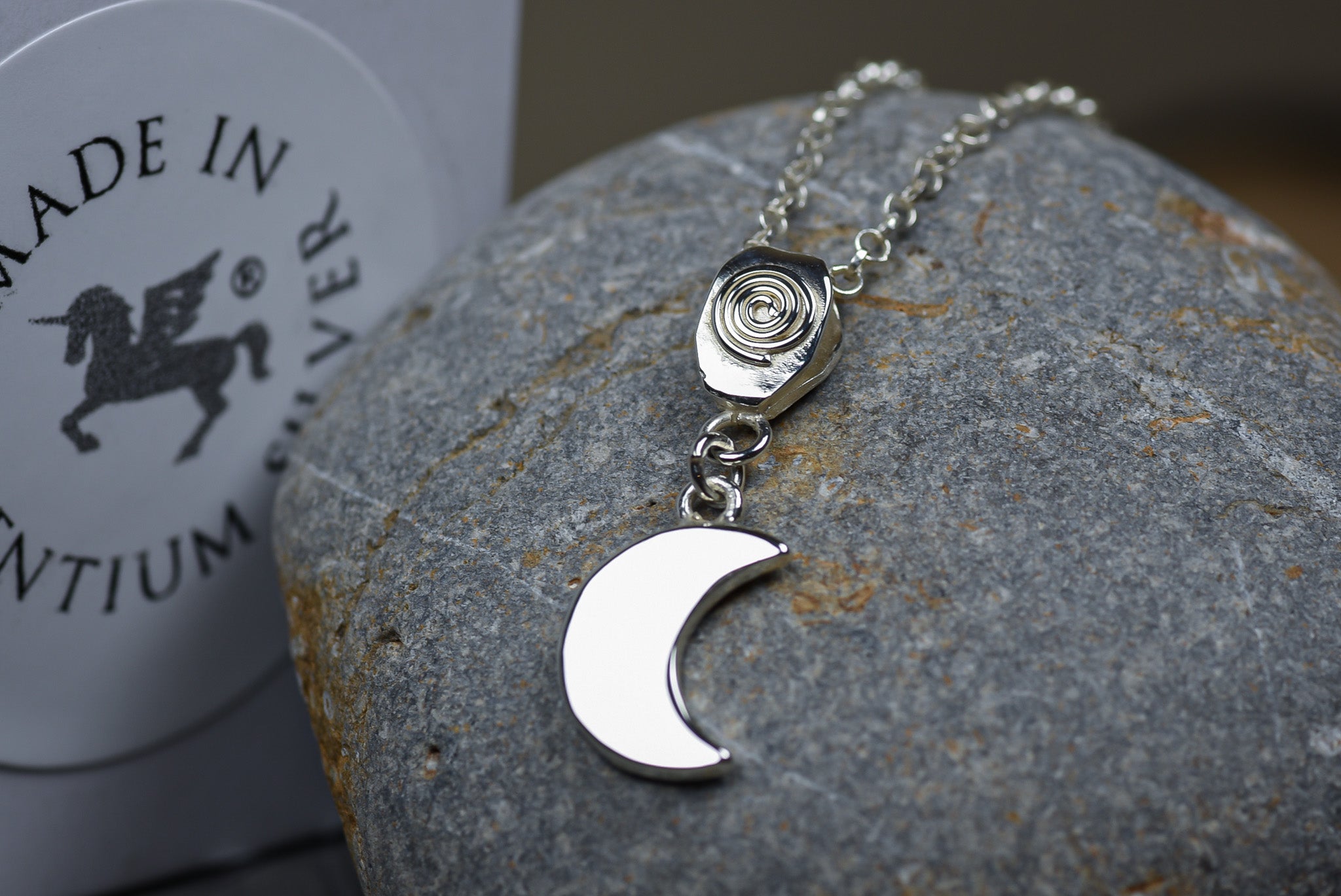 Sterling Silver Crescent Moon Necklace
