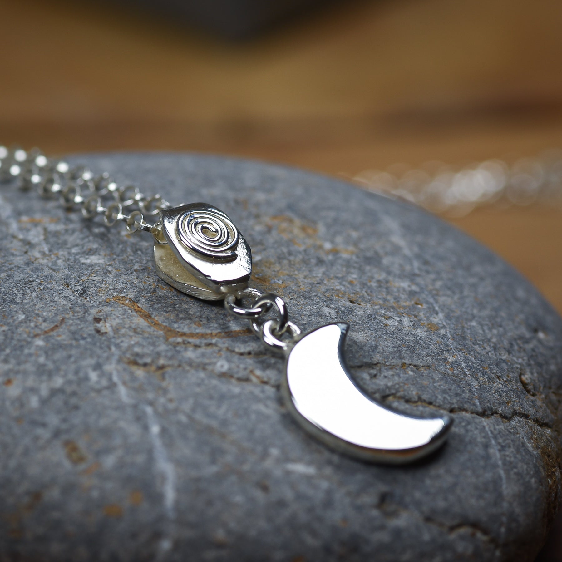 Sterling Silver Crescent Moon Necklace