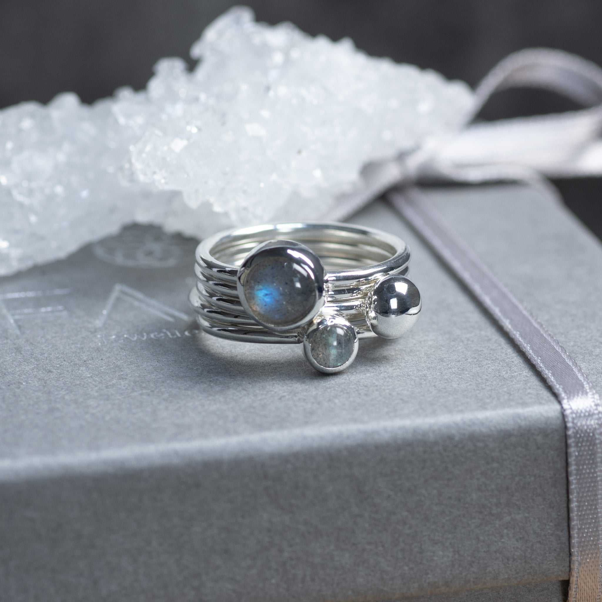 Labradorite Stacking Ring Stacking Rings – Fate Jewellery