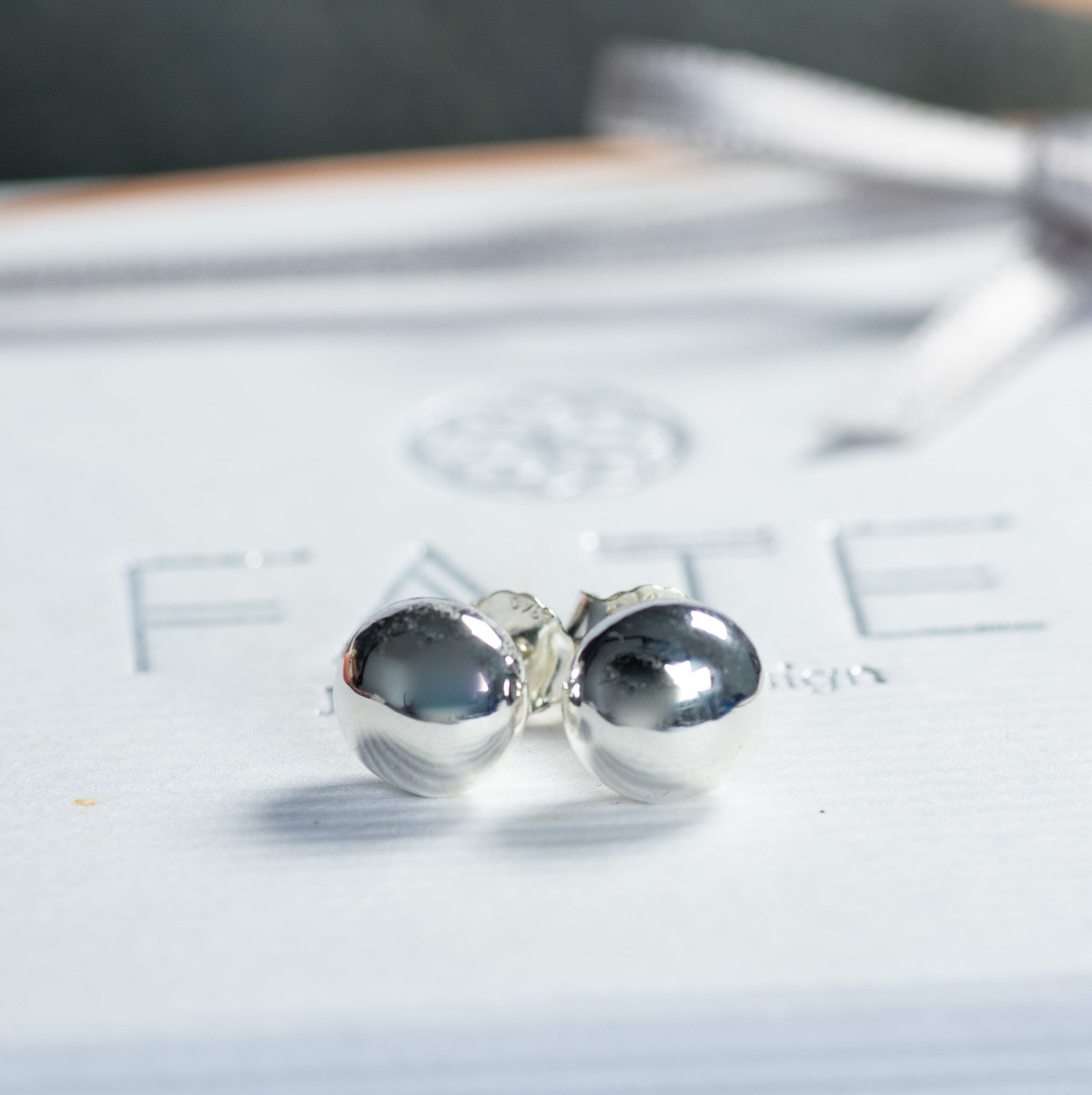 Argentium Silver Pebble Studs