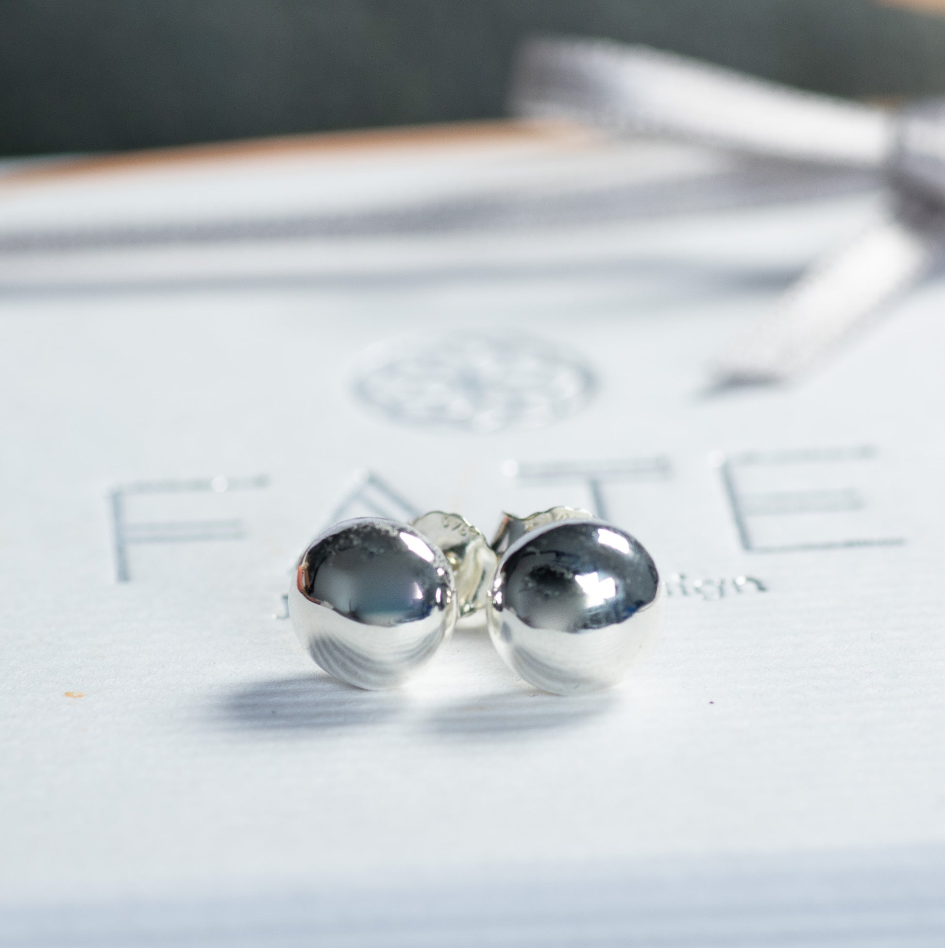 Argentium Silver Pebble Studs