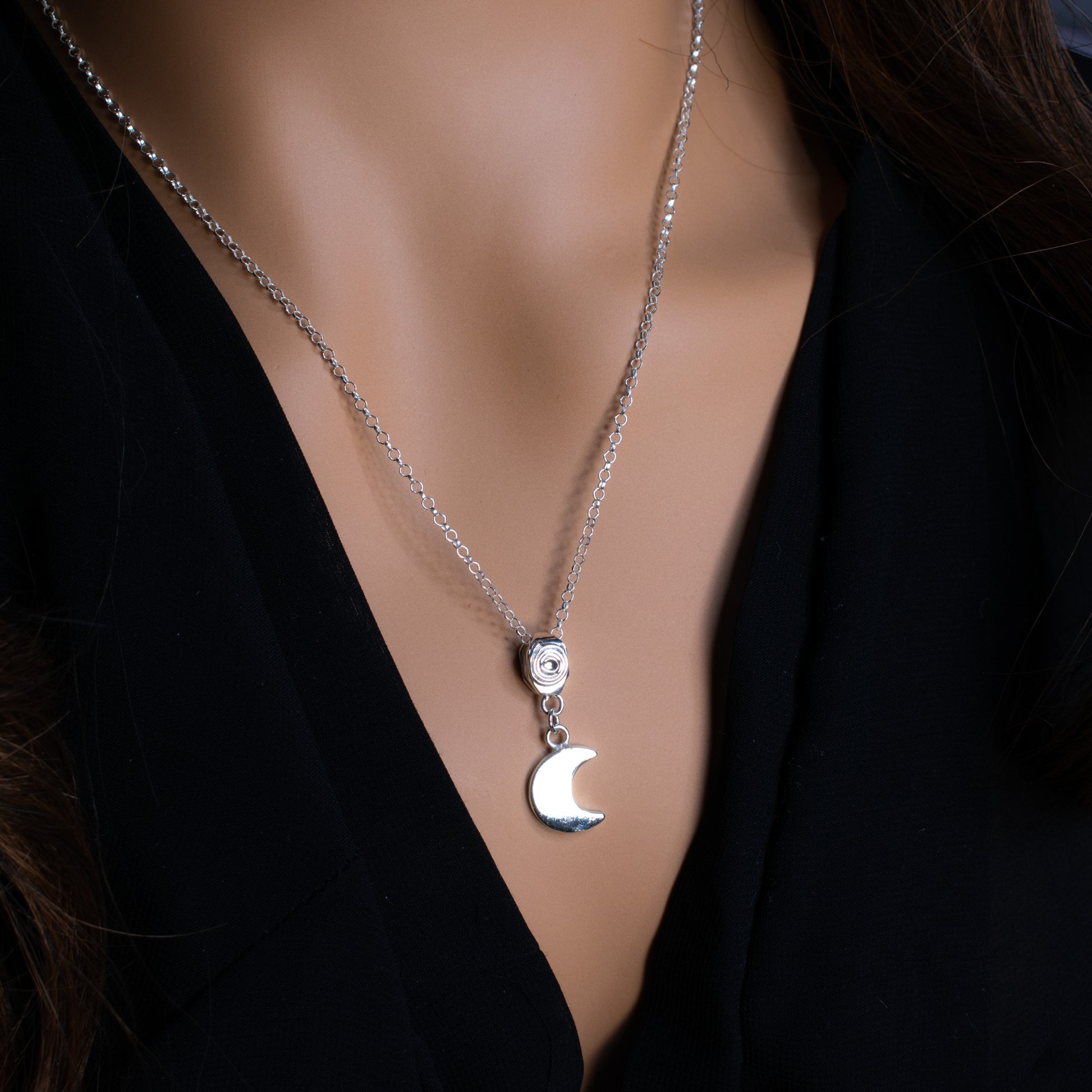 Sterling Silver Crescent Moon Necklace