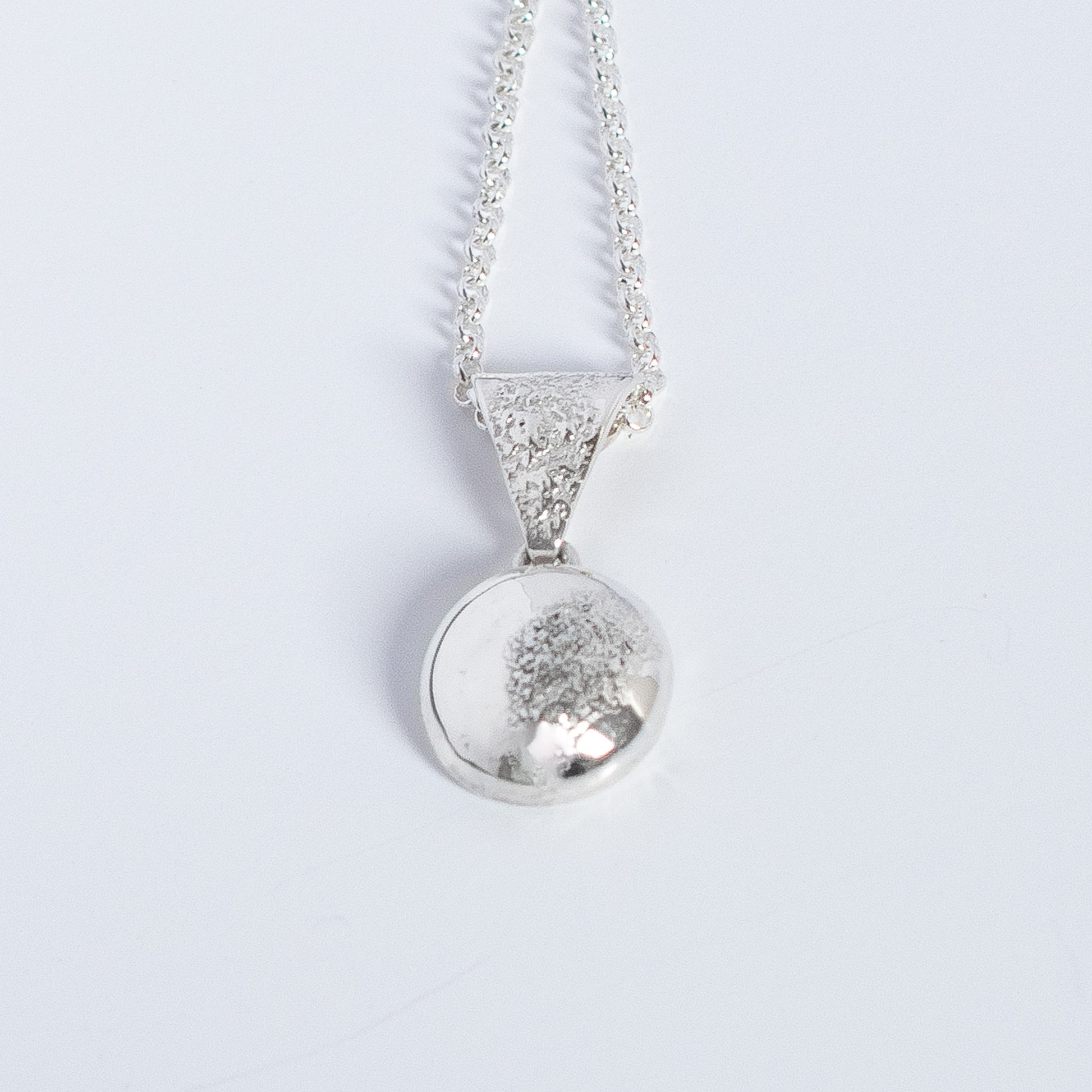 Silver Dust Pebble Pendant, Argentium Silver