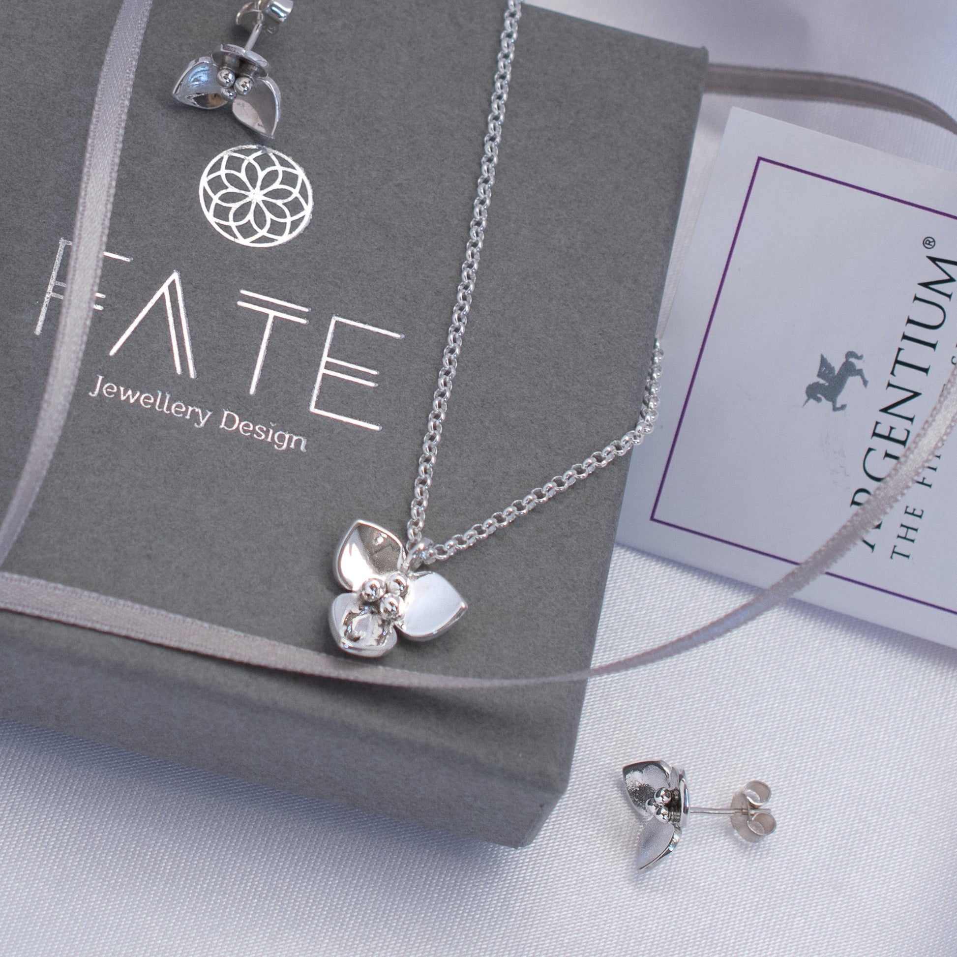 Silver Flower Stud Earrings