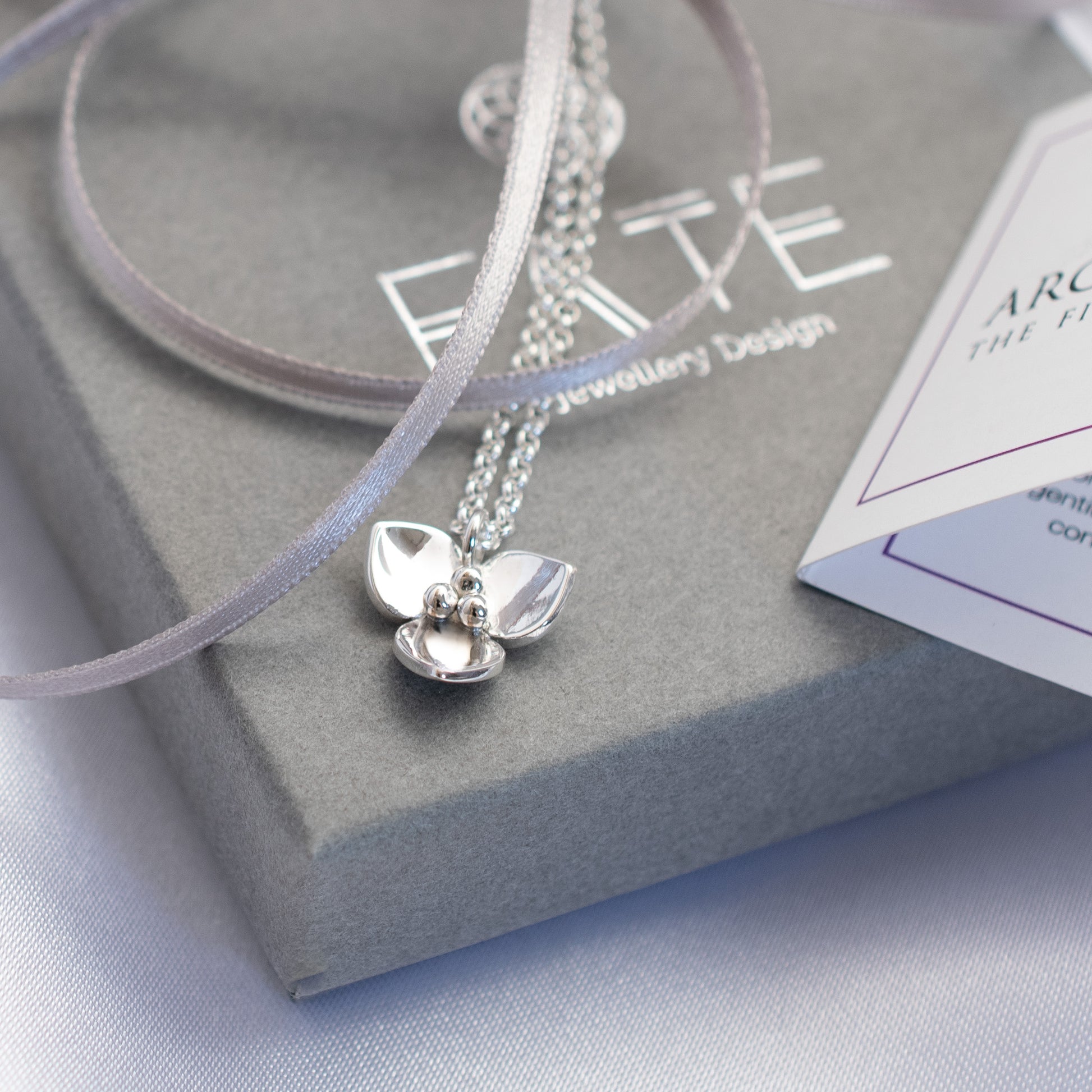 Flower Necklace, Argentium Sterling Silver