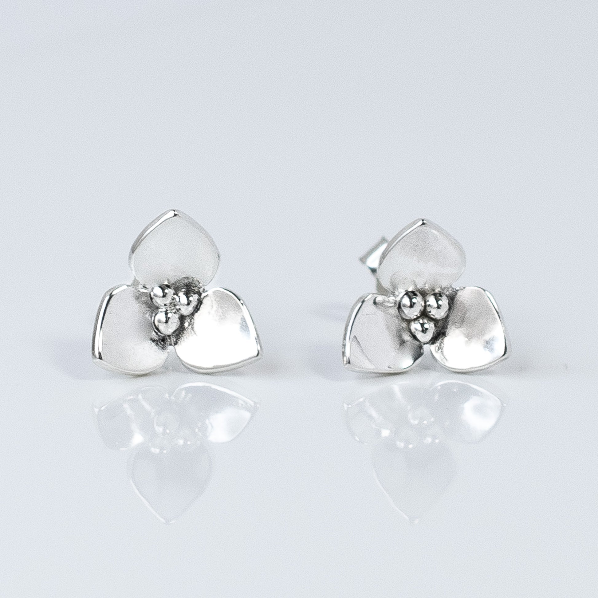 Silver Flower Stud Earrings
