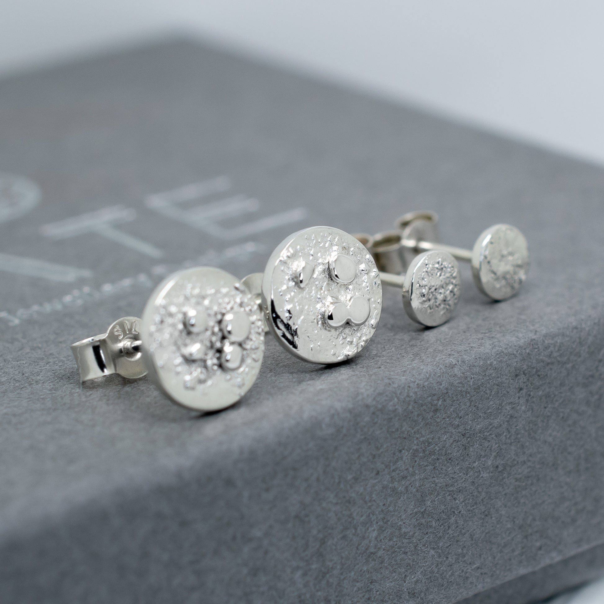 Sterling Disc Stud Set Argentium Silver