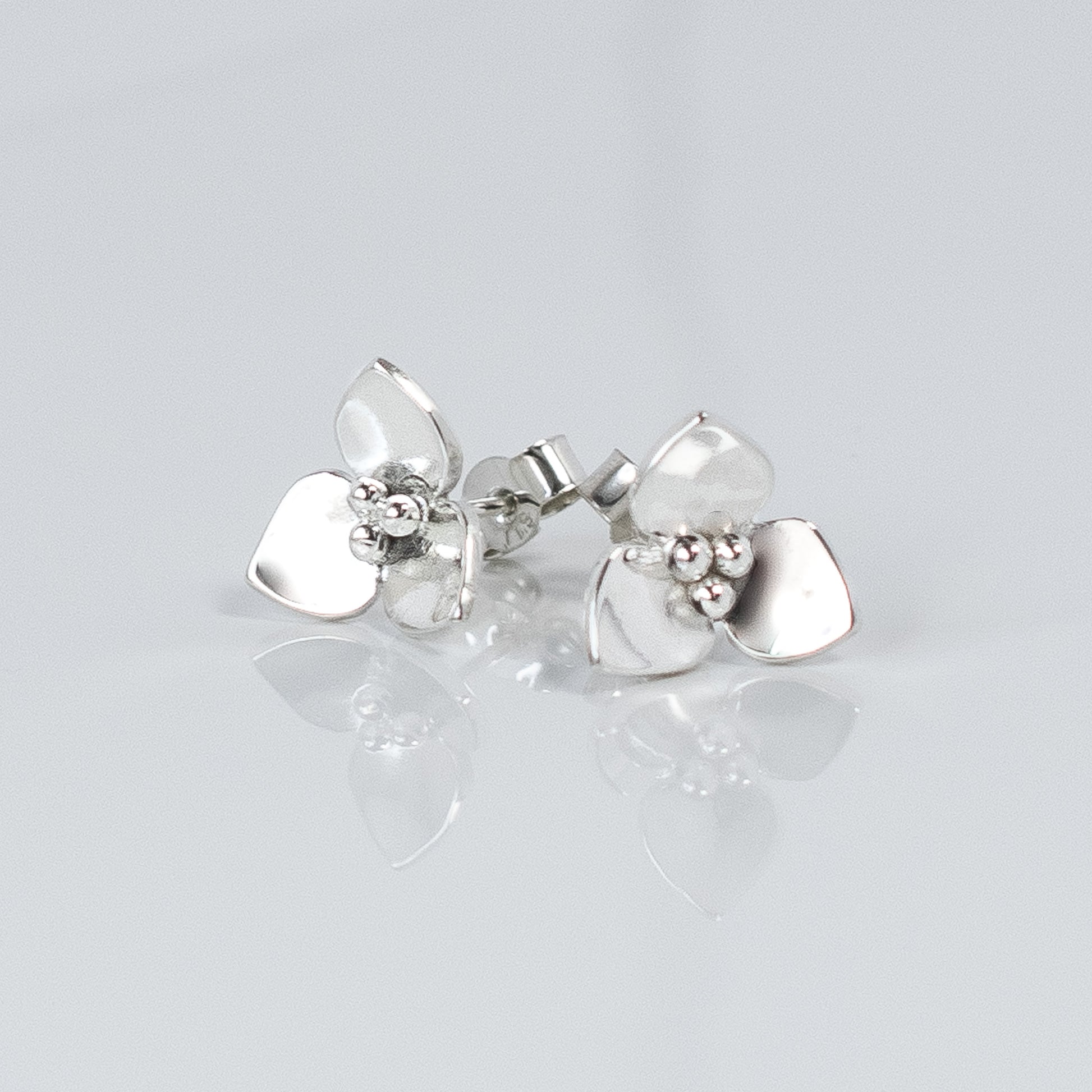 Silver Flower Stud Earrings