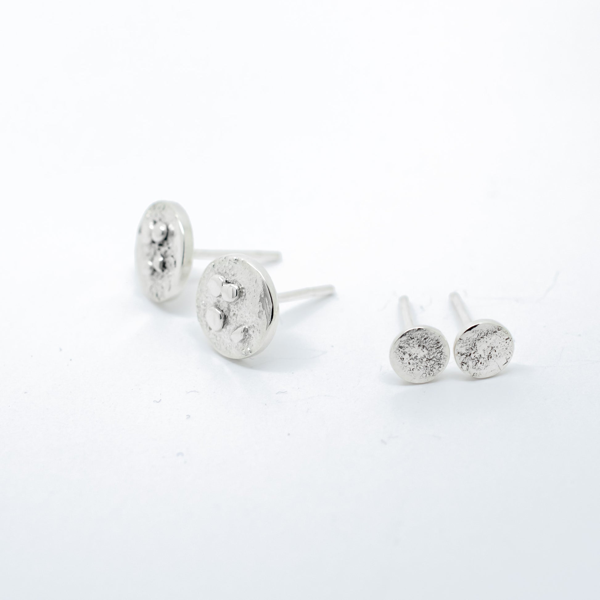Sterling Disc Stud Set Argentium Silver