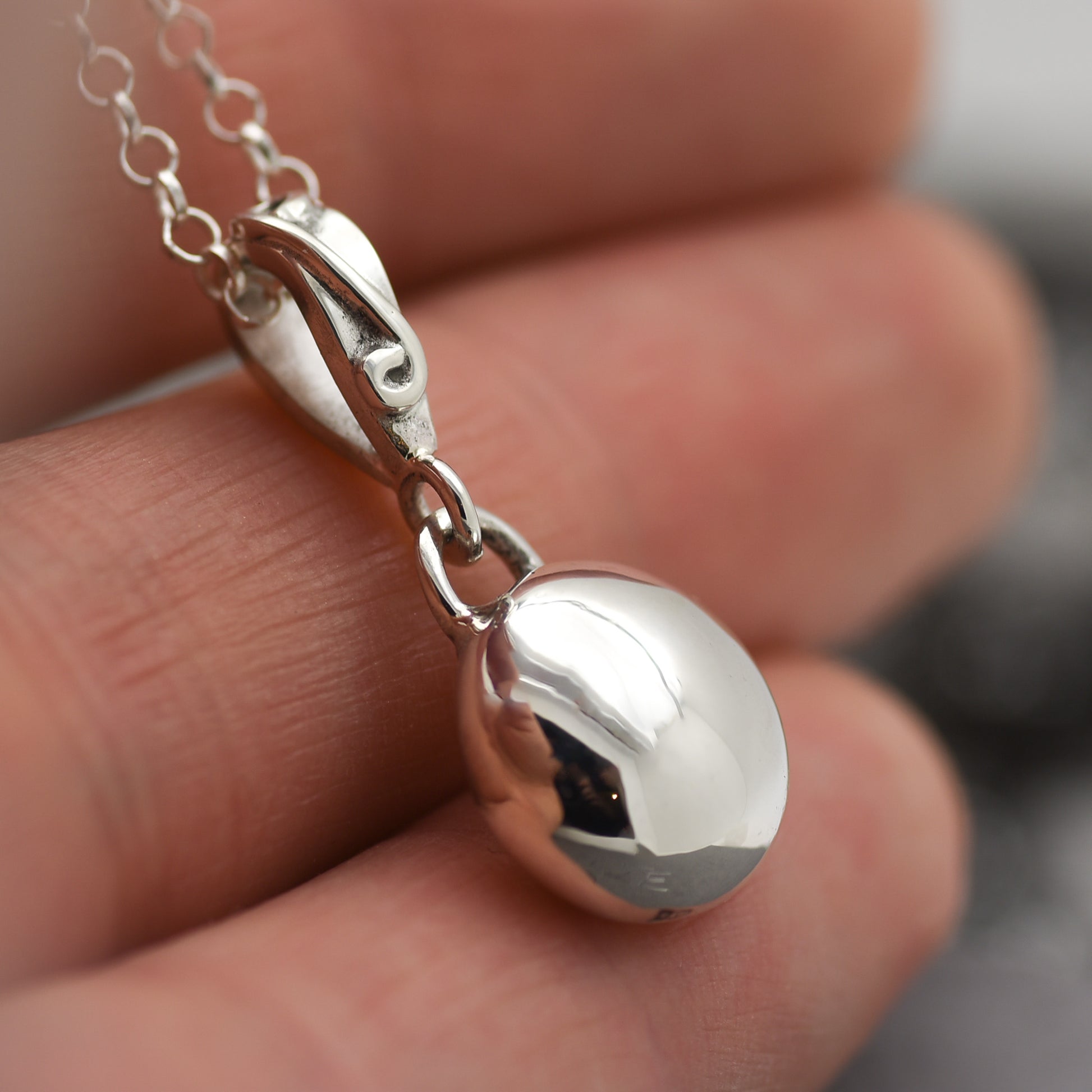Argentium Silver Pebble Pendant