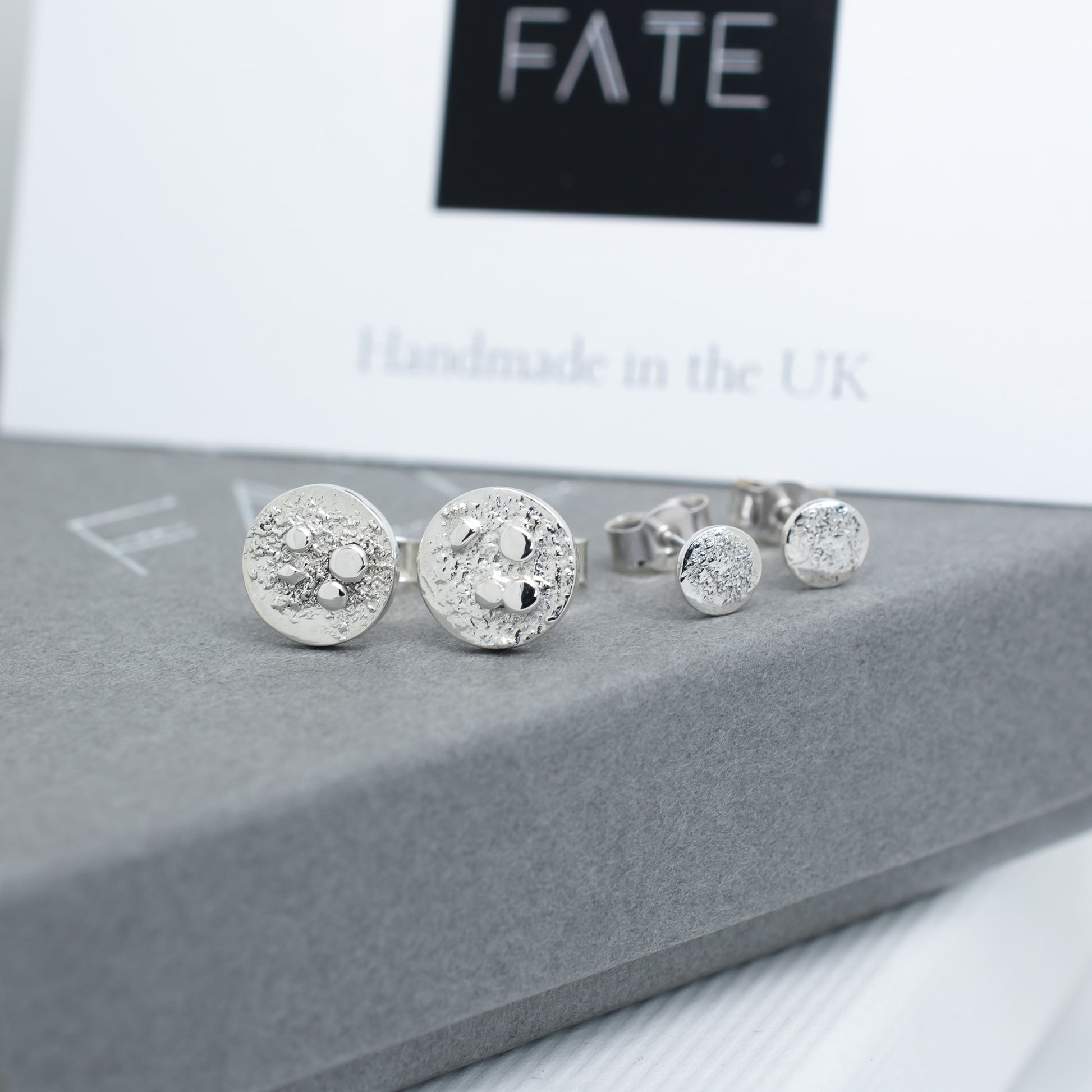 Sterling Disc Stud Set Argentium Silver