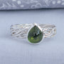 One-of-a-kind olive green tourmaline ring handmade in the UK, size S