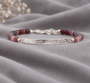 Handmade Rainbow Spinel Bracelet with natural 4mm faceted gemstones and textured Argentium silver bar